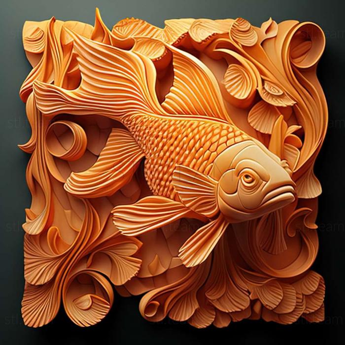 Curly  gilled goldfish fish